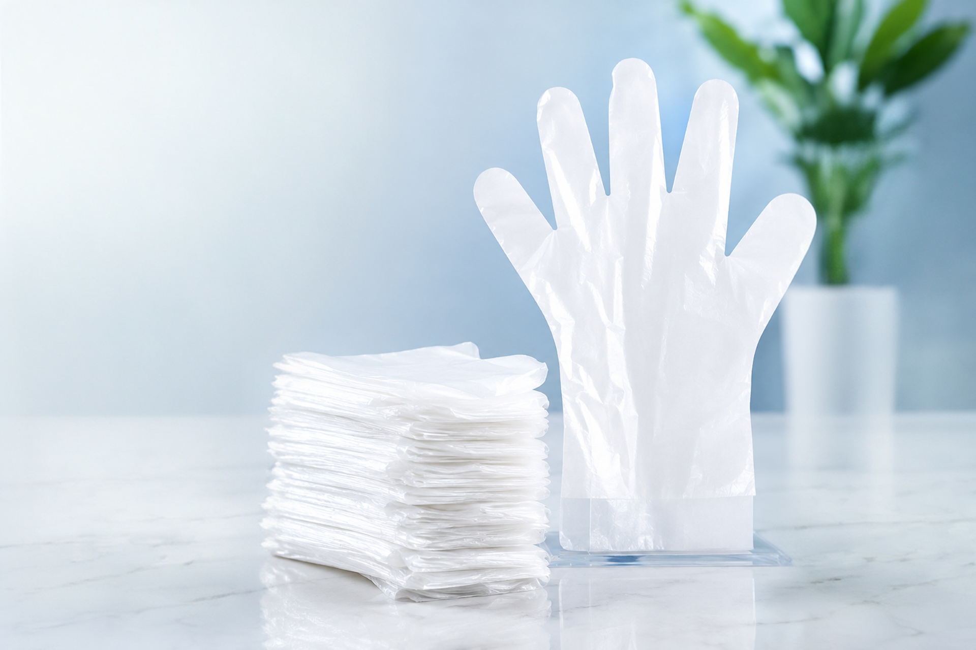 White Plastic Gloves